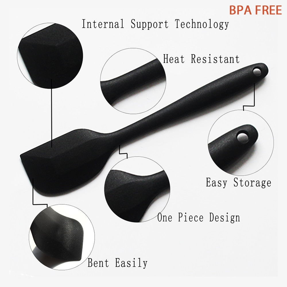 6 Pc Spatula Set BPA Free Silicone Baking Tools