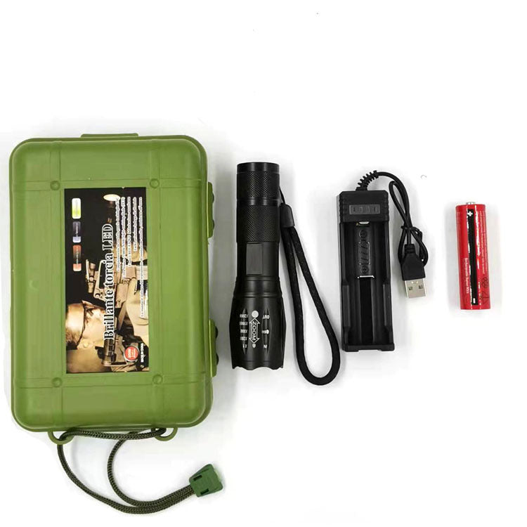 a100 Hand Held Led Strong Light T6 Camping Rechargeable Telescopic Zoom L2 High-Power Outdoor Camping Flashlight